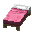 桃色のベッド
