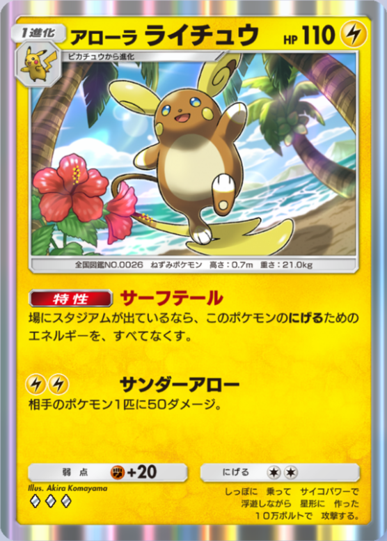 ポケポケ】アローラライチュウ（夢幻パレード）のワザ・入手方法